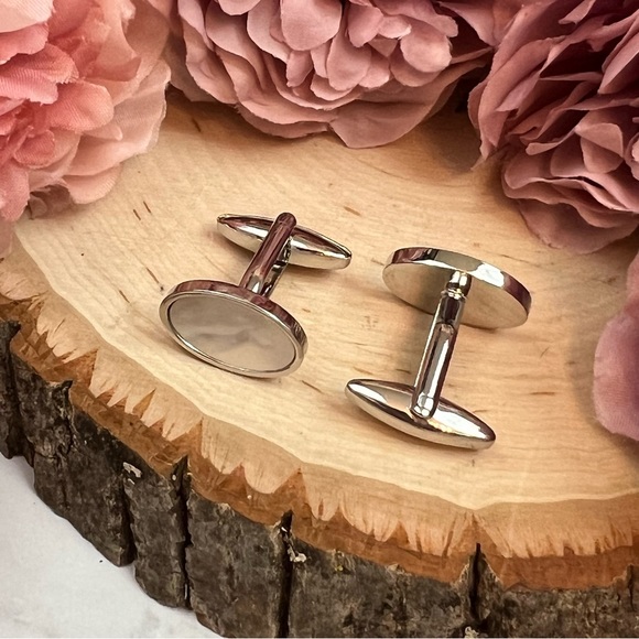 Elegant Mother of Pearl 3 Pcs Set Cufflinks & Tie Clip - Picture 9 of 17